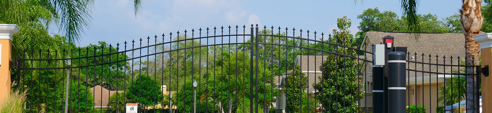 A secure estate gate at a residential property